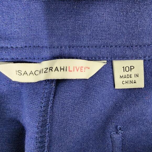 Isaac Mizrahi Live! Womens Petite Ponte Knit Straight Pants Size 10P Zip Pockets - Picture 9 of 11